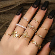 Chic & Stackable Set of 10 Gold Rings